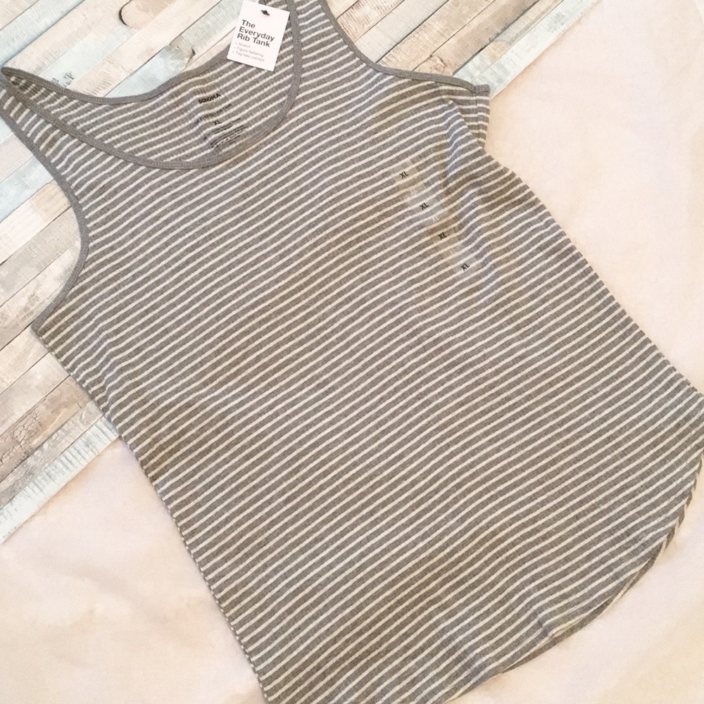 Grey and White Tank Top